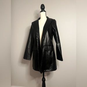 Black Leather Jacket Size: L (fits like a medium)